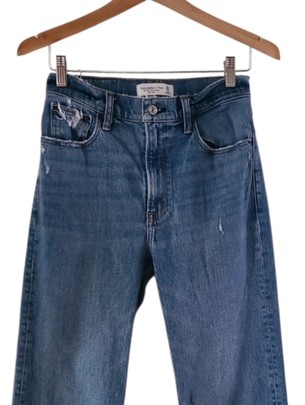 Abercrombie & Fitch The 90s Relaxed High Rise Jeans Lt Wash 26 Short - Picture 5 of 17
